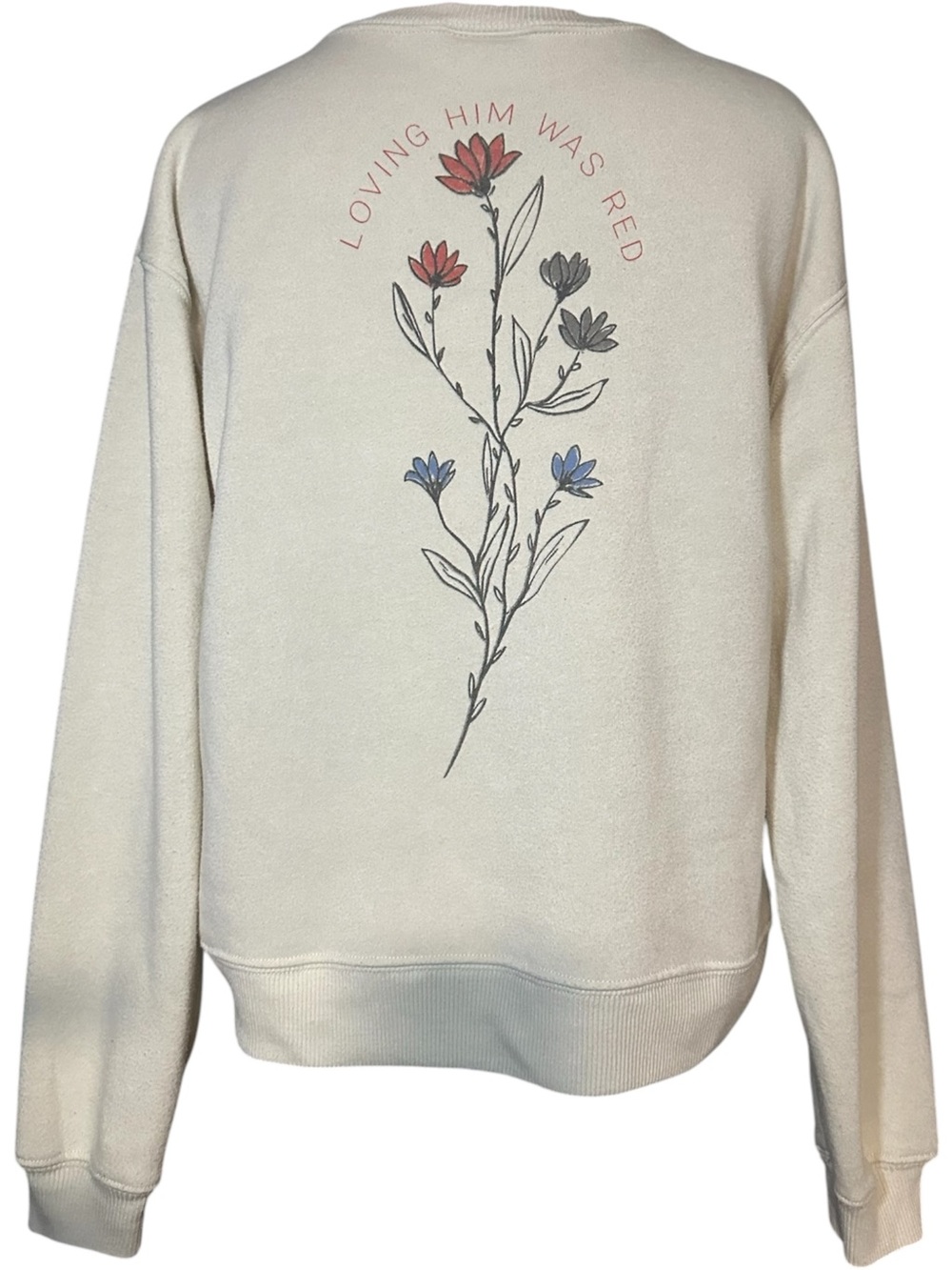 Taylor Swift Loving Him Was Red Crewneck Sweatshirt Cream Size Medium